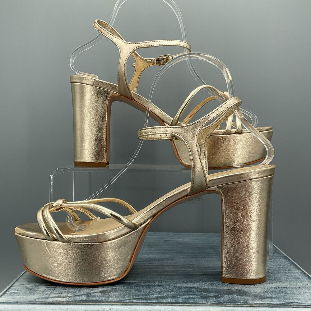 NEW Schutz Women’s Kelsie Platform Sandals Gold Metallic Size 8.5B